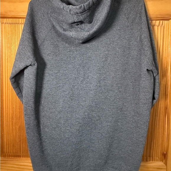 Gray Champion embroidered patch logo Hoodie Sweatshirt Men’s M Gray Pullover - Picture 2 of 3